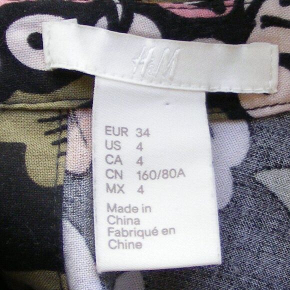 H&M Mini Dress, 4, Retro Multicolor Floral, 3/4 sleeves, Keyhole back, Short - Picture 9 of 11